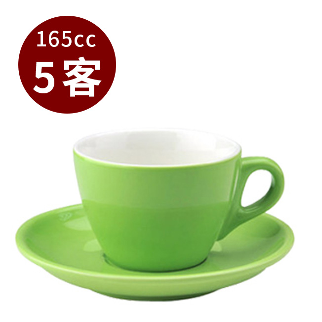 【停產】TIAMO 13號 咖啡杯盤組 5客 165cc 綠  |【停產】非電器產品