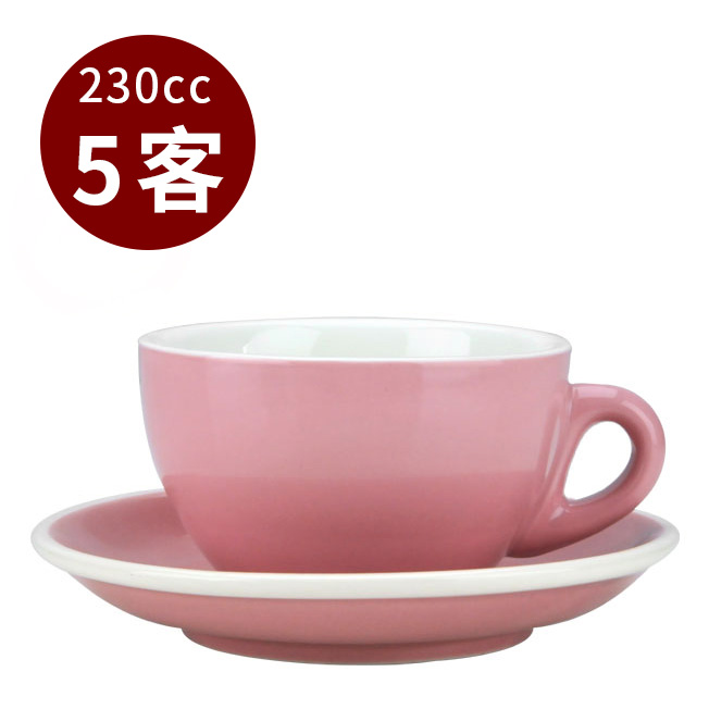 【停產】TIAMO 15號 咖啡杯盤組 5客 230cc 粉紅  |【停產】非電器產品