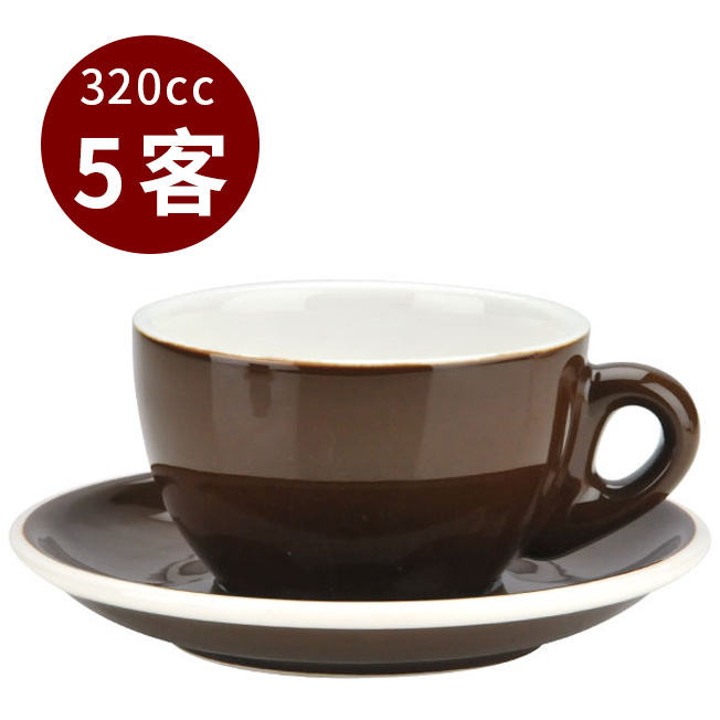 TIAMO 拿鐵杯盤組 5客 320cc 咖  |瓷器咖啡杯盤組