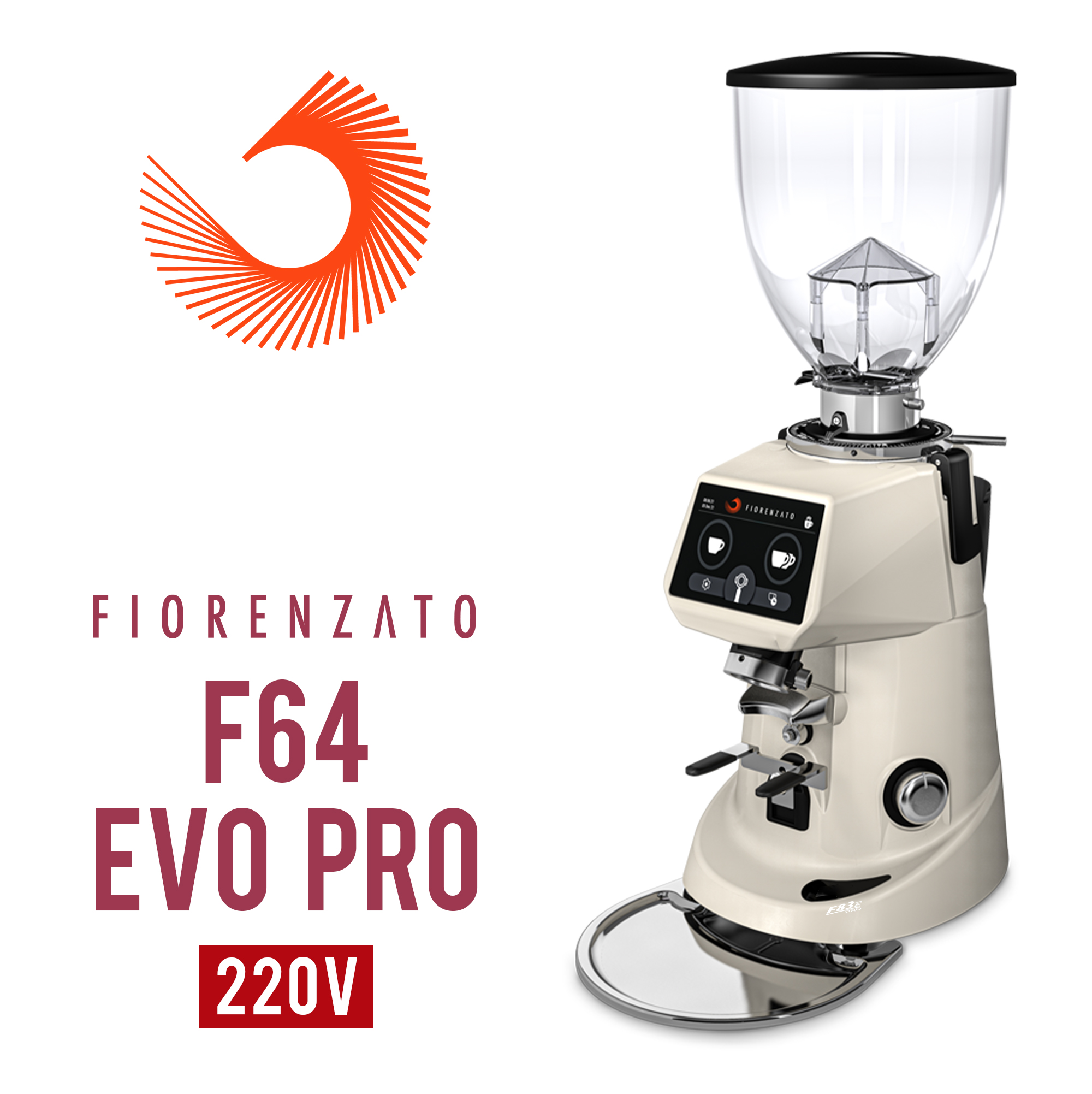 Fiorenzato F64 EVO PRO 營業用磨豆機220V 珍珠白  |營業級磨豆機
