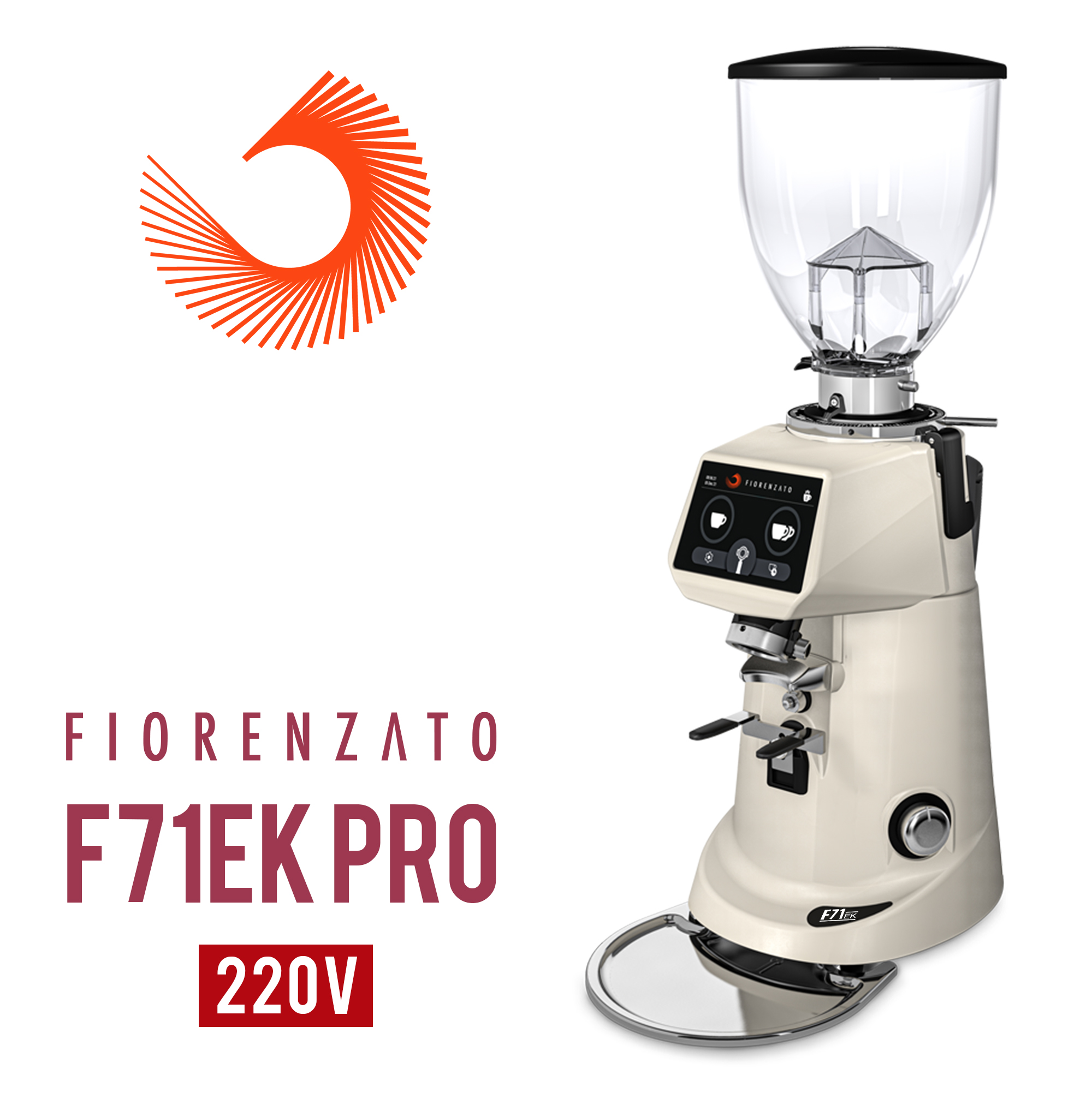Fiorenzato F71EK PRO 營業用磨豆機 錐刀 220V 珍珠白  |營業級磨豆機