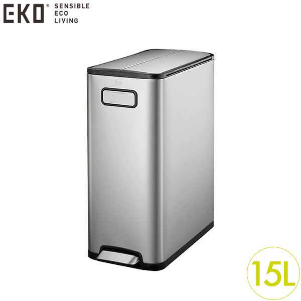 防疫免接觸！EKO 蝶韻 腳踏環境桶 15L 砂鋼 EK9377MT-15L  |【停產】非電器產品