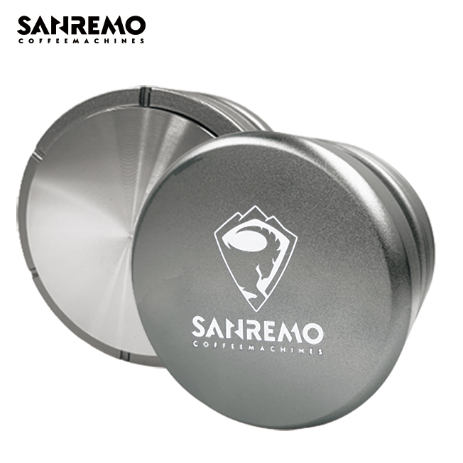 【停產】SANREMO 58.5mm 彈簧壓粉器 閃耀灰 附底座  |【停產】不鏽鋼製品