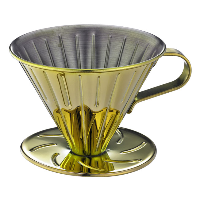 TIAMO V02 不銹鋼圓錐咖啡濾杯 (鈦金)附量匙濾紙  |錐型咖啡濾杯 / 濾紙