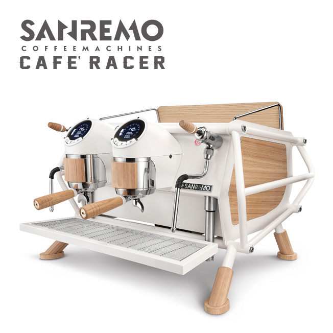 SANREMO CAFE RACER WHITE & WOOD STANDARD 雙孔營業用咖啡機 ( 經典率性版 ) 220V  |中租分期專區