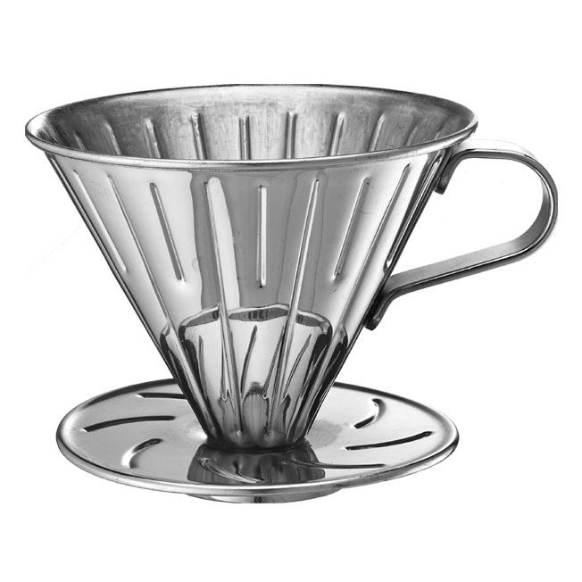 TIAMO V01 不銹鋼圓錐咖啡濾杯 附量匙濾紙  |錐型咖啡濾杯 / 濾紙